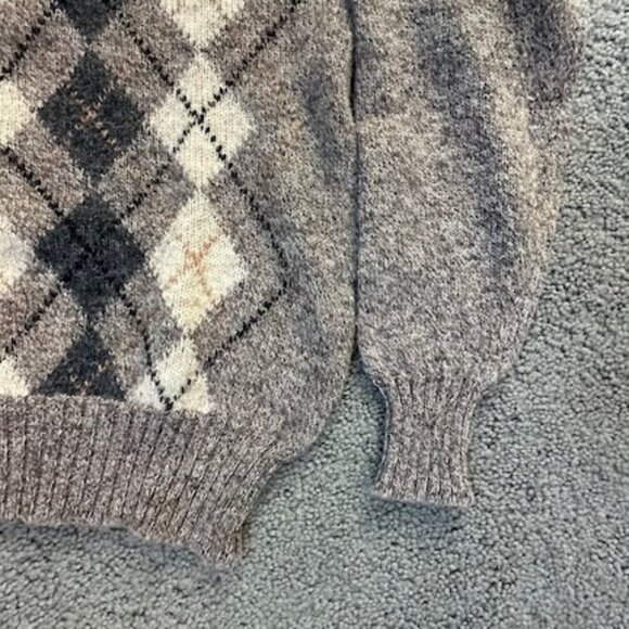 Vintage Windsor Shirt Company Shetland Wool Argyle Knit Crewneck Sweater Size L - Picture 4 of 10